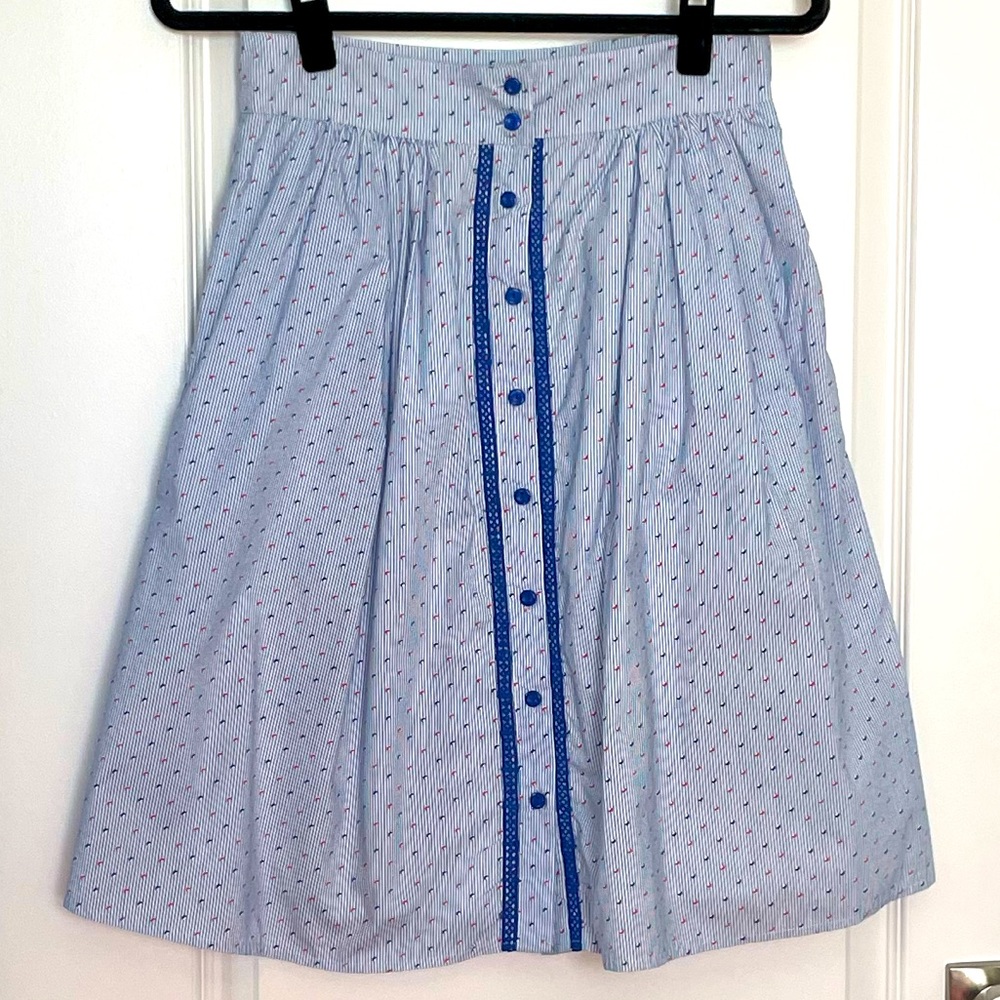 Luna Moon Blue Striped Pattern Skirt